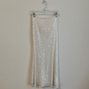 Endless Rose White Sequin Slip Skirt